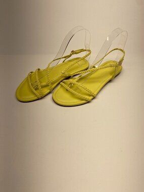 Veronica Beard Womens Soia Yellow Braided Strappy Sandals Sz 7